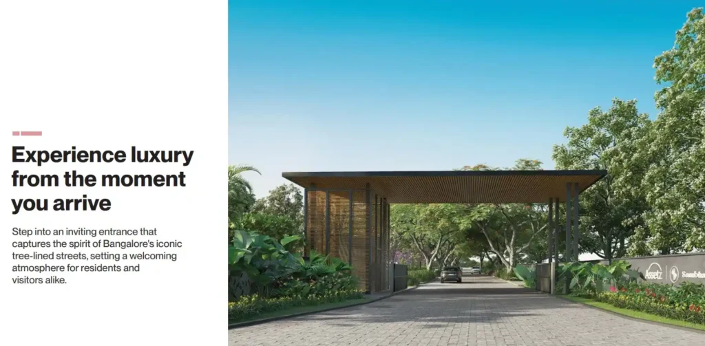 Assetz Code Name Palmscape Plots grand entrance wide angle image by Assetz Property Group located at IVC Road, Devanahalli, Bangalore Karnataka